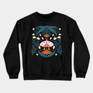 Folk Art Moth - orange and cream Crewneck Sweatshirt